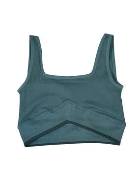 Joja Green Ribbed Athletic Tank Top Nylon Spandex Crop NWOT